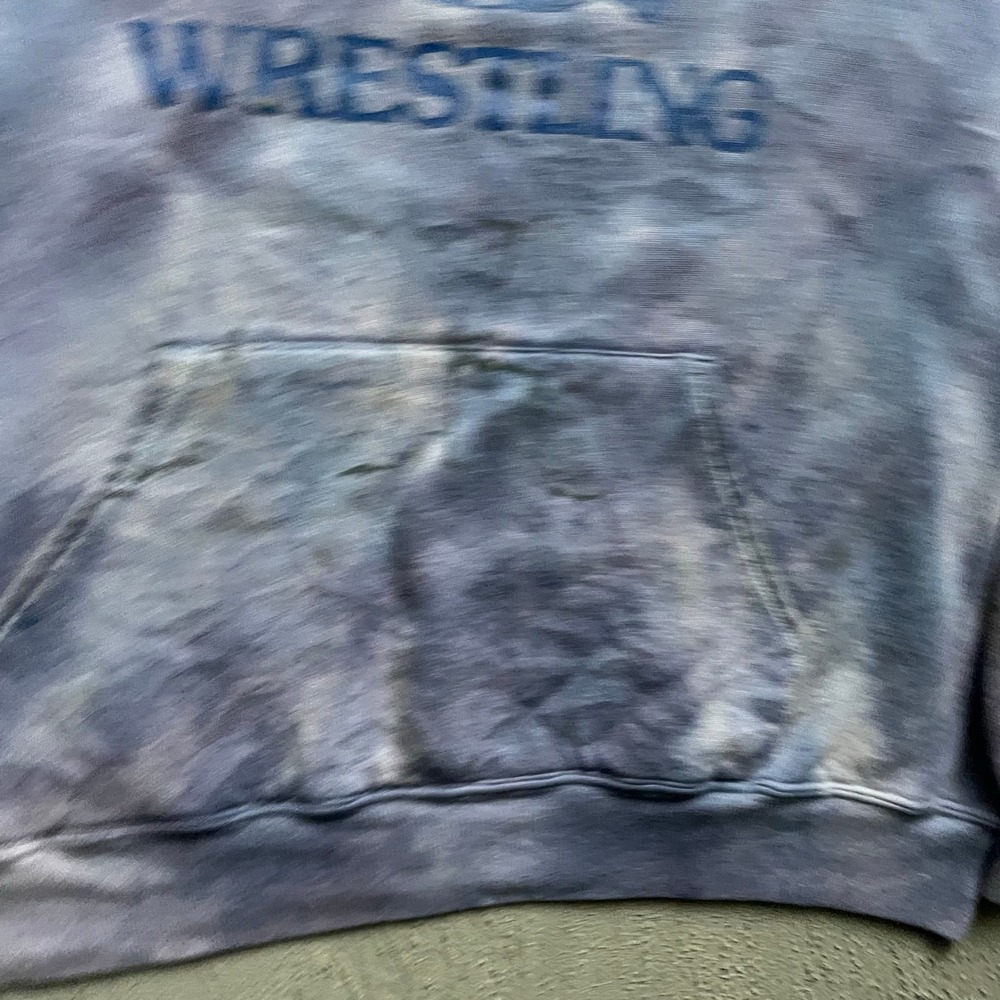 Vintage Bedford Wrestling Hoodie Mens XL Purple 1990s Tie Dye - Picture 8 of 14
